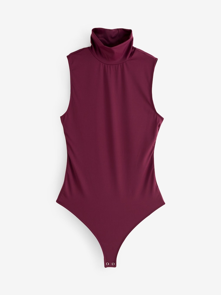 Good American Red Weightless Scuba Mock Neck Bodysuit - Image 4 of 4 Good American Red Weightless Scuba Mock Neck Bodysuit - Image 4 of 4