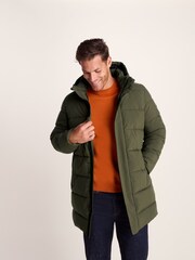 Tog 24 Green Mens Preece Padded Long Jacket - Image 5 of 7