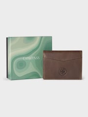 Osprey London The Compass Leather Brown Card Case - Image 1 of 4
