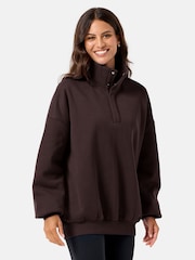 Braun - Gym + Coffee Womens Snap Collar Sierra Sweatshirt - Bild 3 von 5