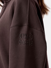 Braun - Gym + Coffee Womens Snap Collar Sierra Sweatshirt - Bild 4 von 5