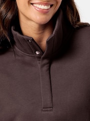 Gym + Coffee Brown Womens Snap Collar Sierra Sweatshirt - Image 6 of 6