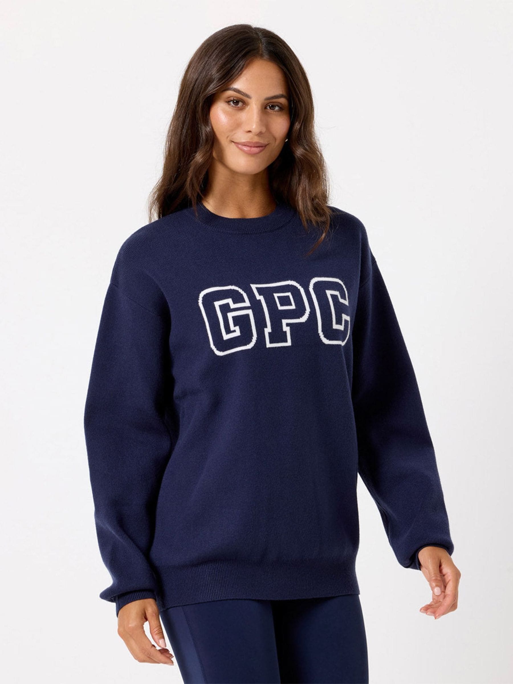 Buy Gym + Coffee Blue Knit Crew Sweatshirt from the Next UK online