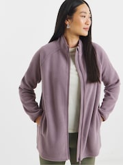 JD Williams Purple Zip Through Longline Fleece - Image 1 of 4