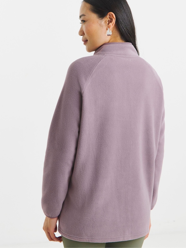 JD Williams Purple Zip Through Longline Fleece - Image 2 of 4