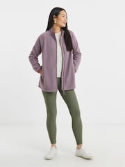 JD Williams Purple Zip Through Longline Fleece - Image 3 of 4