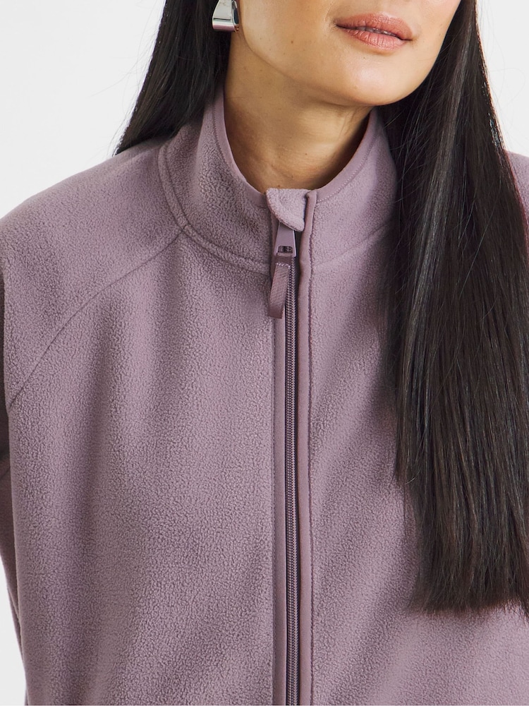 JD Williams Purple Zip Through Longline Fleece - Image 4 of 4