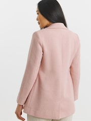 JD Williams Pink Boucle Double Breasted Blazer - Image 2 of 4