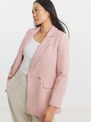 JD Williams Pink Boucle Double Breasted Blazer - Image 4 of 4