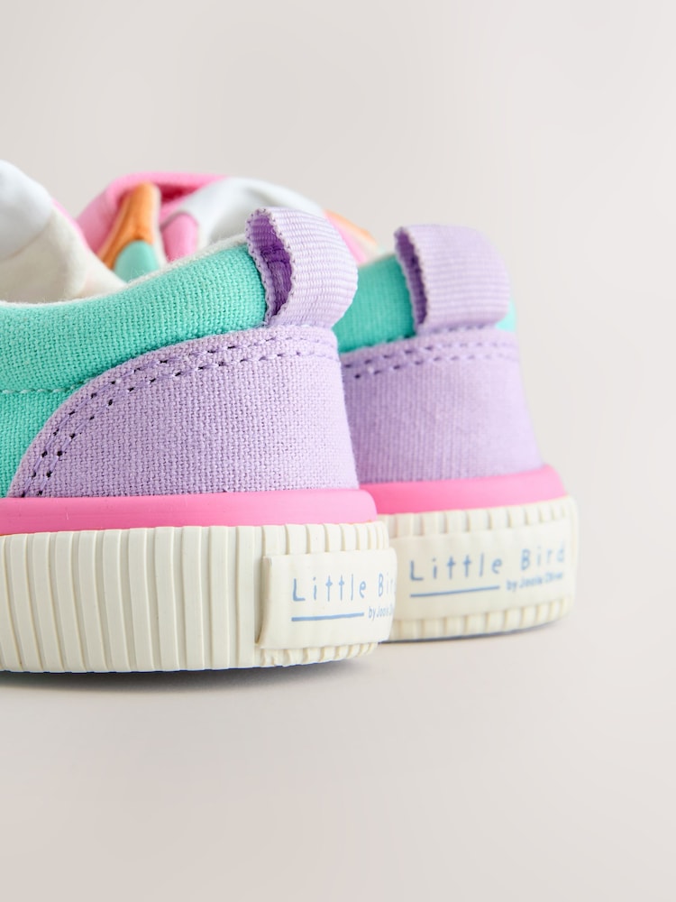 Little Bird by Jools Oliver Pink Younger Pastel Rainbow Colourblock Skate Trainers - Image 5 of 5 Little Bird by Jools Oliver Pink Younger Pastel Rainbow Colourblock Skate Trainers - Image 5 of 5