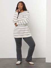 Cinza - Leggings Flare Yours Curve - Imagem 3 de 5