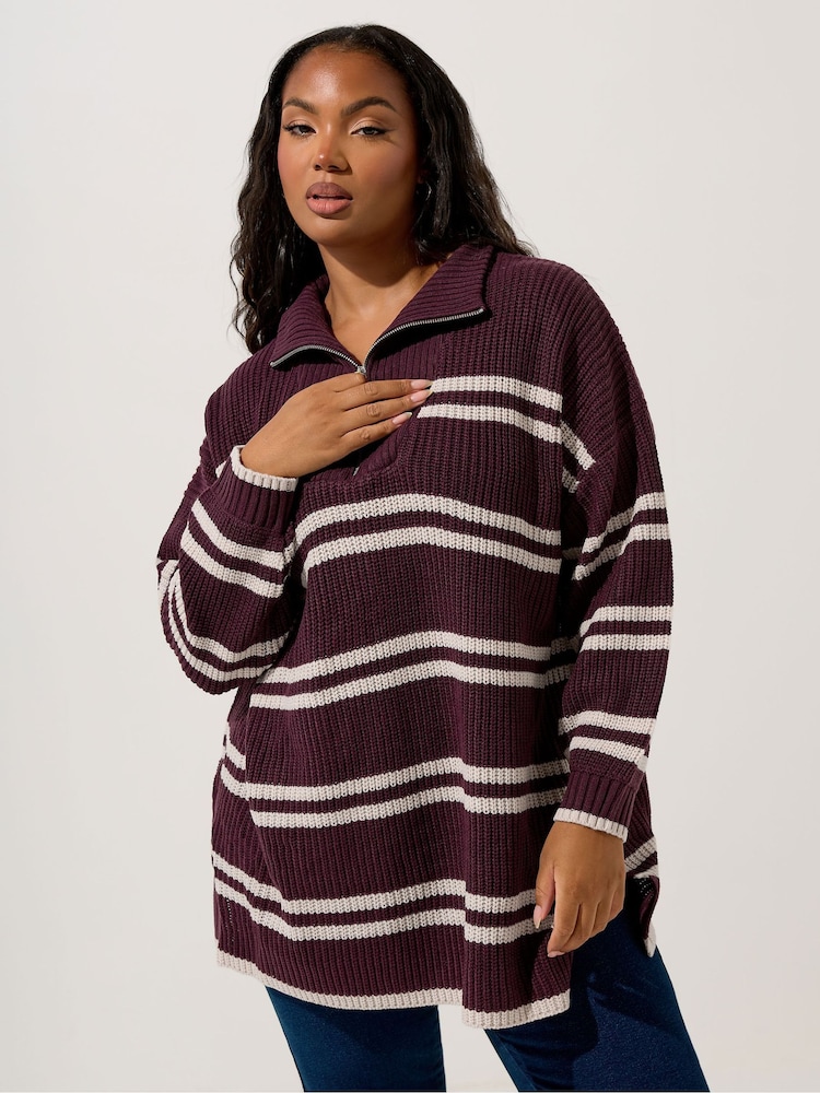 Roxa - Yours Curve Quater Zip Jumper - Imagem 1 de 5