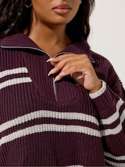 Roxa - Yours Curve Quater Zip Jumper - Imagem 4 de 5