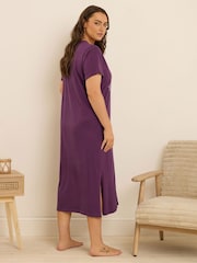 Yours Curve Purple Starry Night Midaxi Nightdress - Image 3 of 5