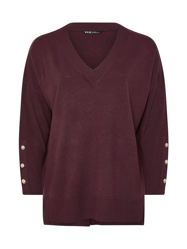 Roxa - Yours Curve Cashmillon V-Neck Jumper - Imagem 5 de 5
