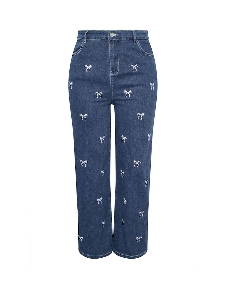 Yours Curve Blue Limited Bow Jeans - Image 5 of 5 Yours Curve Blue Limited Bow Jeans - Image 5 of 5