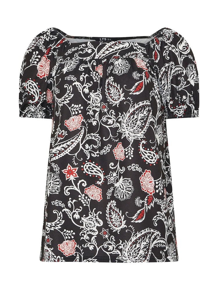 Preto - Blusa Long Tall Sally Paisley com Gola Quadrada - Imagem 5 de 5