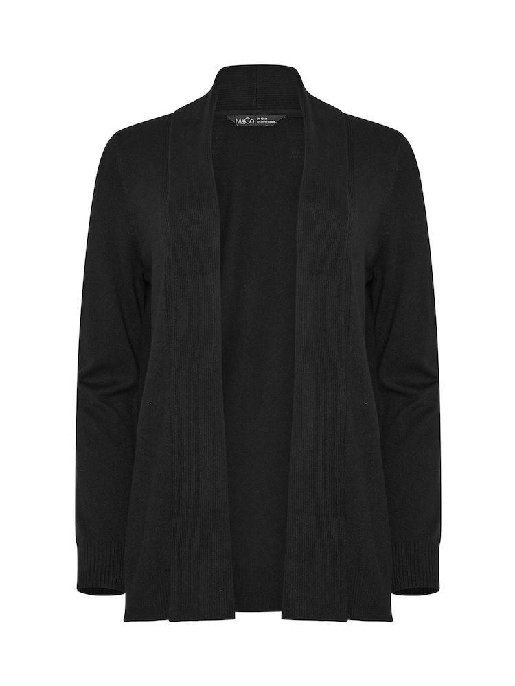 M&Co Black Shawl Collar Cardigan - Image 1 of 5 M&Co Black Shawl Collar Cardigan - Image 1 of 5
