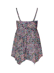 Yours Curve Black Aztec Twist Hanky Hem Tankini - Image 7 of 7
