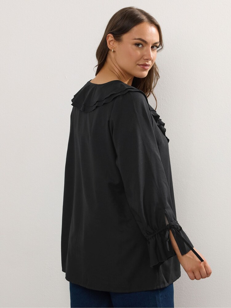 Yours Curve Ruffle Tie Front Cover-Up - صورة 1 من 5