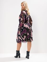 Preto - Yours Curve Tie Neck Midaxi Dress - Imagem 3 de 6