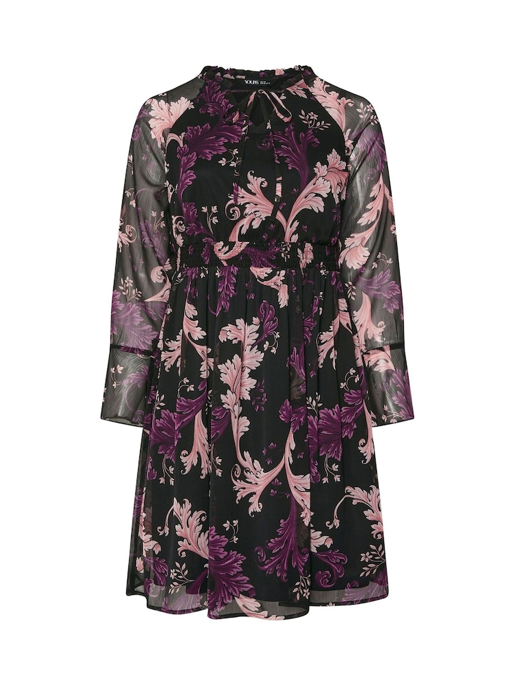 Preto - Yours Curve Tie Neck Midaxi Dress - Imagem 6 de 6