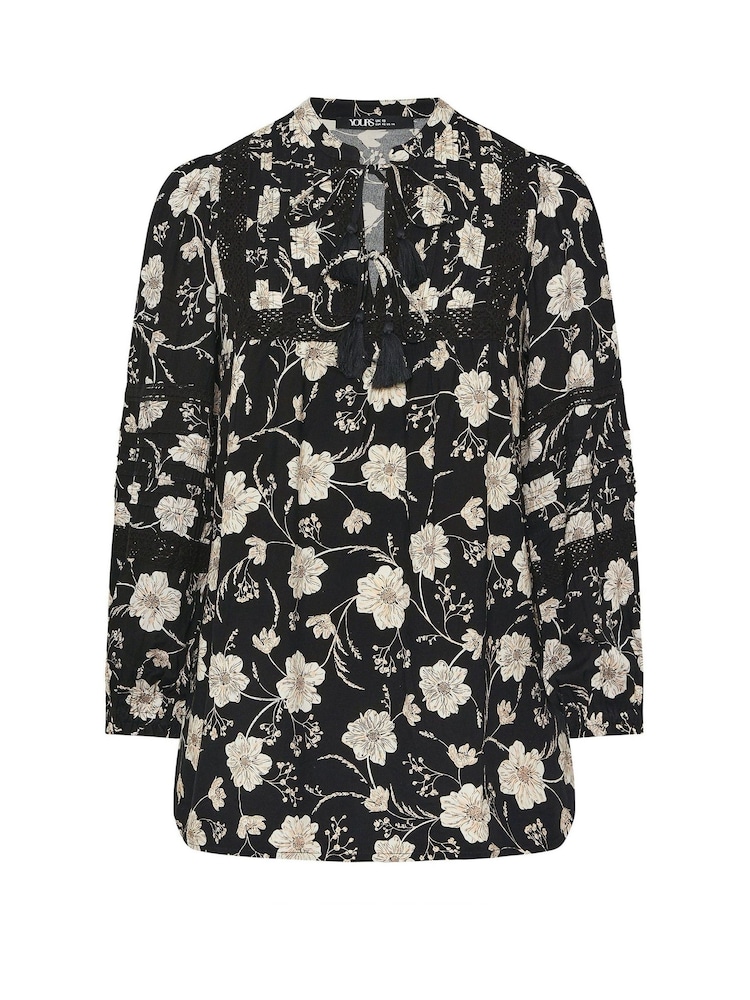Preto - Yours Curve Trim Bygone Blouse - Imagem 6 de 6