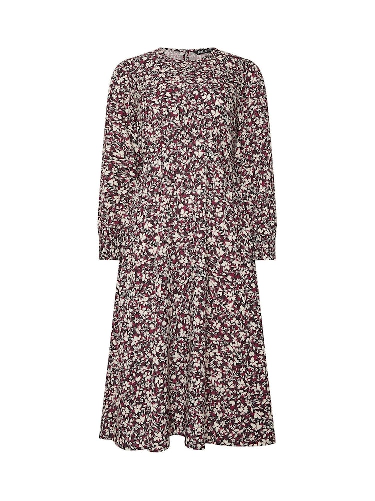 M&Co Red Printed Long Sleeve Midi Dress - Image 5 of 5 M&Co Red Printed Long Sleeve Midi Dress - Image 5 of 5
