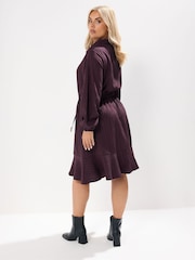 Yours Curve Red Stripe Dobby Shirt Dress - Image 3 of 6