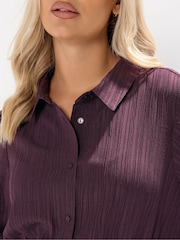 Yours Curve Red Stripe Dobby Shirt Dress - Image 4 of 6