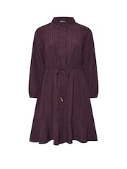 Yours Curve Red Stripe Dobby Shirt Dress - Image 6 of 6