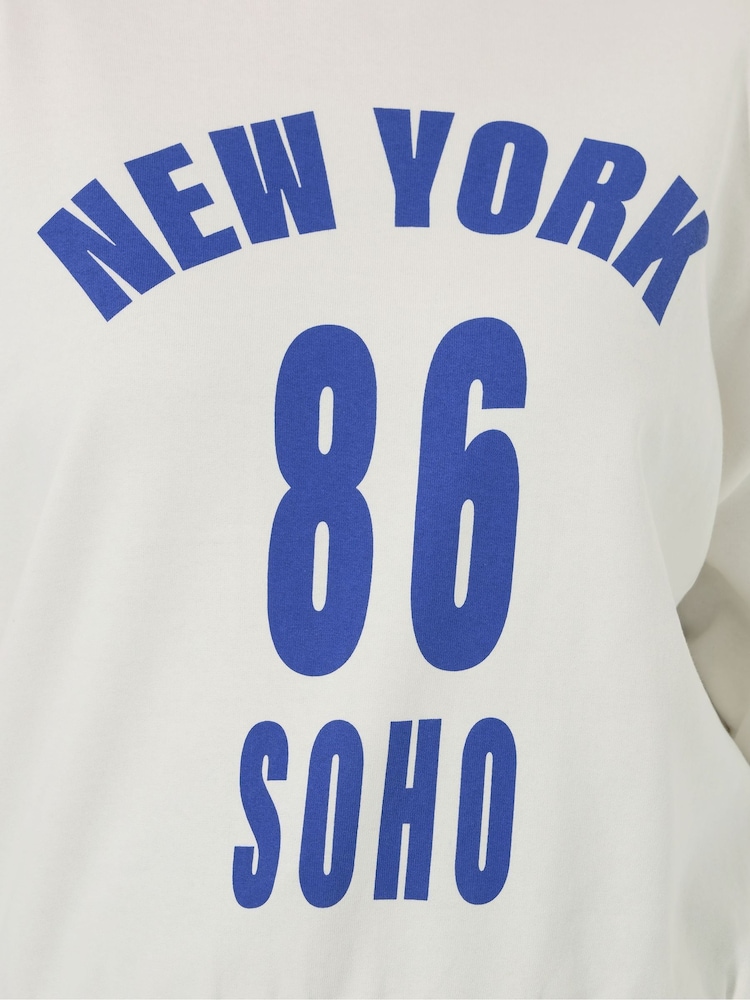 Yours Curve White New York Soho Crew Neck T-Shirt - Image 2 of 5