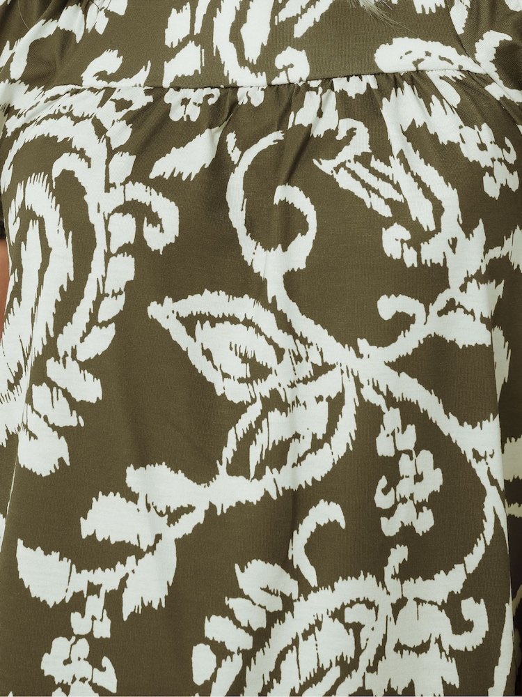 Long Tall Sally Brown Paisley Square Neck Top - Image 5 of 5