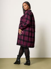 Yours Curve Red Check Shirt Dress - Image 3 of 4