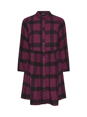 Yours Curve Red Check Shirt Dress - Image 4 of 4