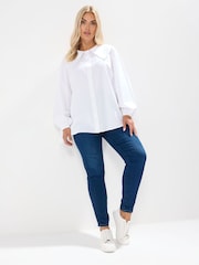 Yours Curve Statement Collar Poplin Top - Imagem 2 de 5
