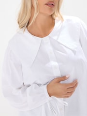 Yours Curve Statement Collar Poplin Top - Imagem 4 de 5