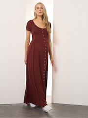 Long Tall Sally Brown Ribbed Nursing Cap Sleeve Dress - Image 2 of 5
