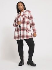 Rosa - Yours Curve Check Shacket - Imagen 2 de 6