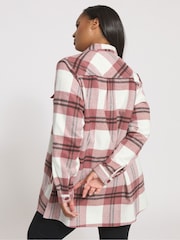 Rosa - Yours Curve Check Shacket - Imagen 3 de 6