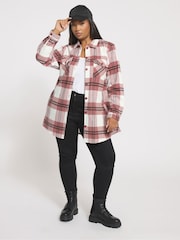 Rosa - Yours Curve Check Shacket - Imagen 4 de 6