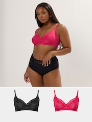 Yours Curve Red Underwired Embellished Bras 2 Pack - Image 1 of 8