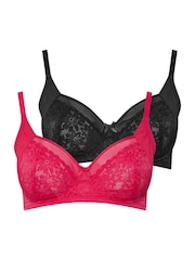 Yours Curve Red Underwired Embellished Bras 2 Pack - Image 6 of 8