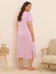 Yours Curve Pink Morning Cuddles Midaxi Nightdress - Image 3 of 5