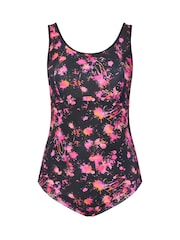 Yours Curve Pink Splash Active Swimsuit - Image 5 of 6