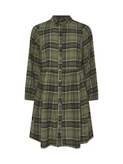 Yours Curve Green Check Shirt Dress - Image 5 of 5