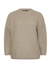 Yours Curve Natural Waffle Jumper - Image 5 of 5