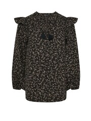 Yours Curve Black Smock Frill Top - Image 2 of 5