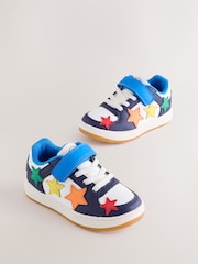 Little Bird by Jools Oliver Blue Bright Rainbow Star Trainers - Image 1 of 5