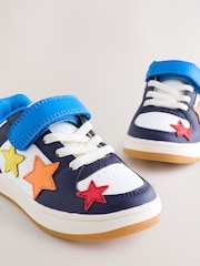 Little Bird by Jools Oliver Blue Bright Rainbow Star Trainers - Image 3 of 5